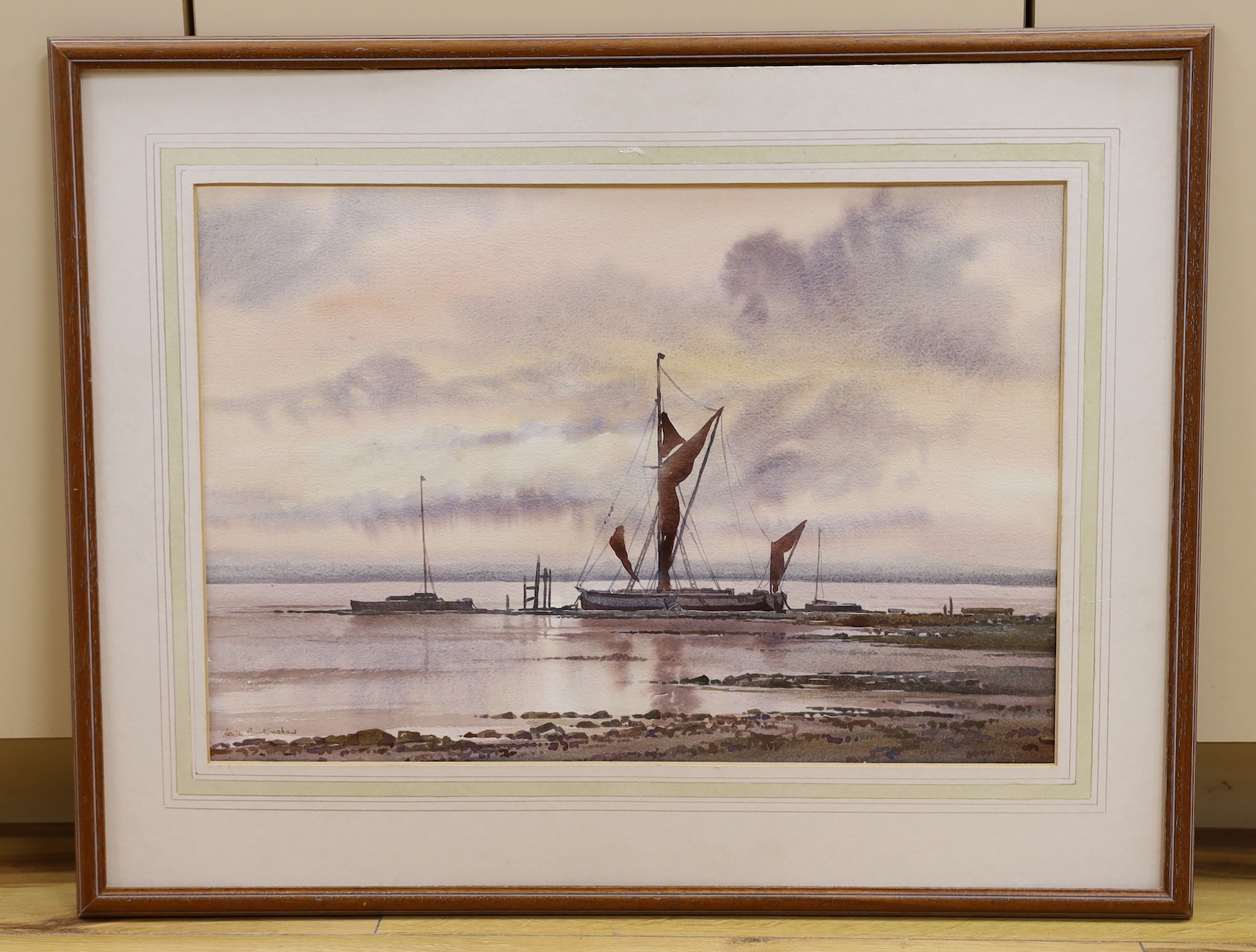 Keith Burtonshaw (1930-2008), watercolour, 'Evening Reflections', signed, 35 x 52 cm.